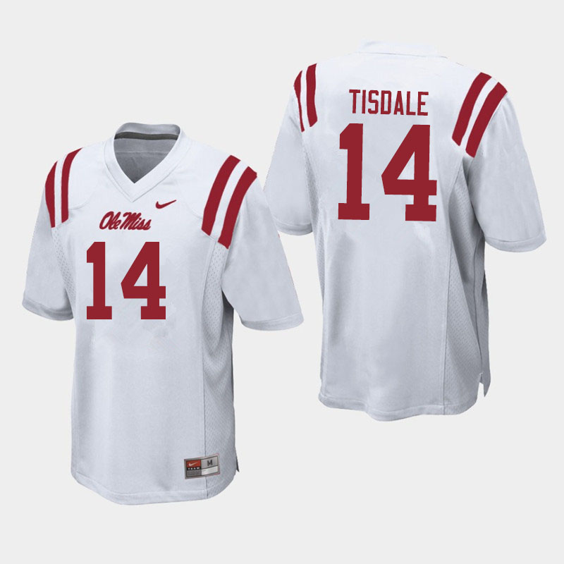 Grant Tisdale Ole Miss Rebels NCAA Men's White #14 Stitched Limited College Football Jersey JIY2058AO